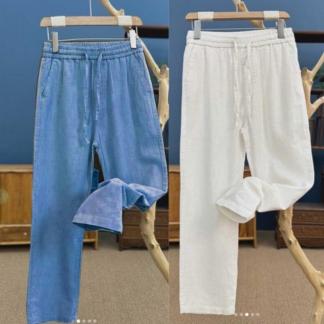2pcs,Premium,Cotton,Trouser,For,Men.....White,&,Sky
