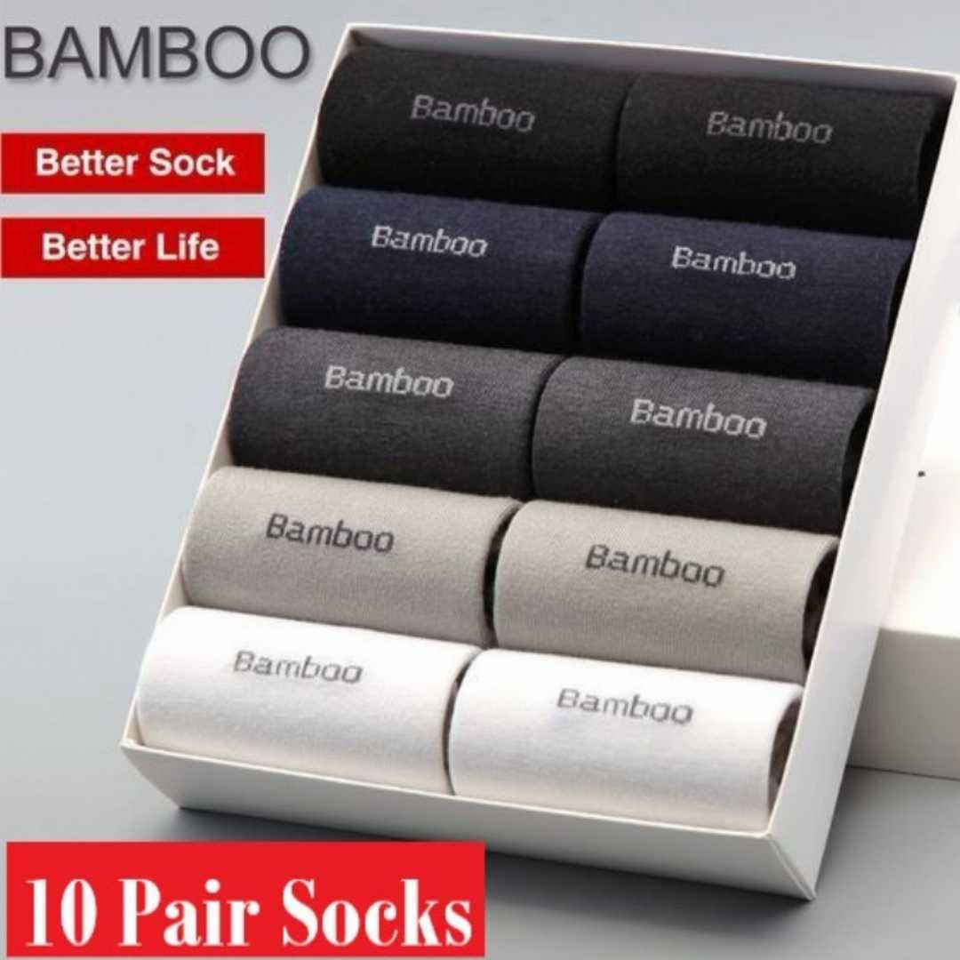 10,Pair,Anti,Bacterial,Bamboo,Socks,With,Multi,Color